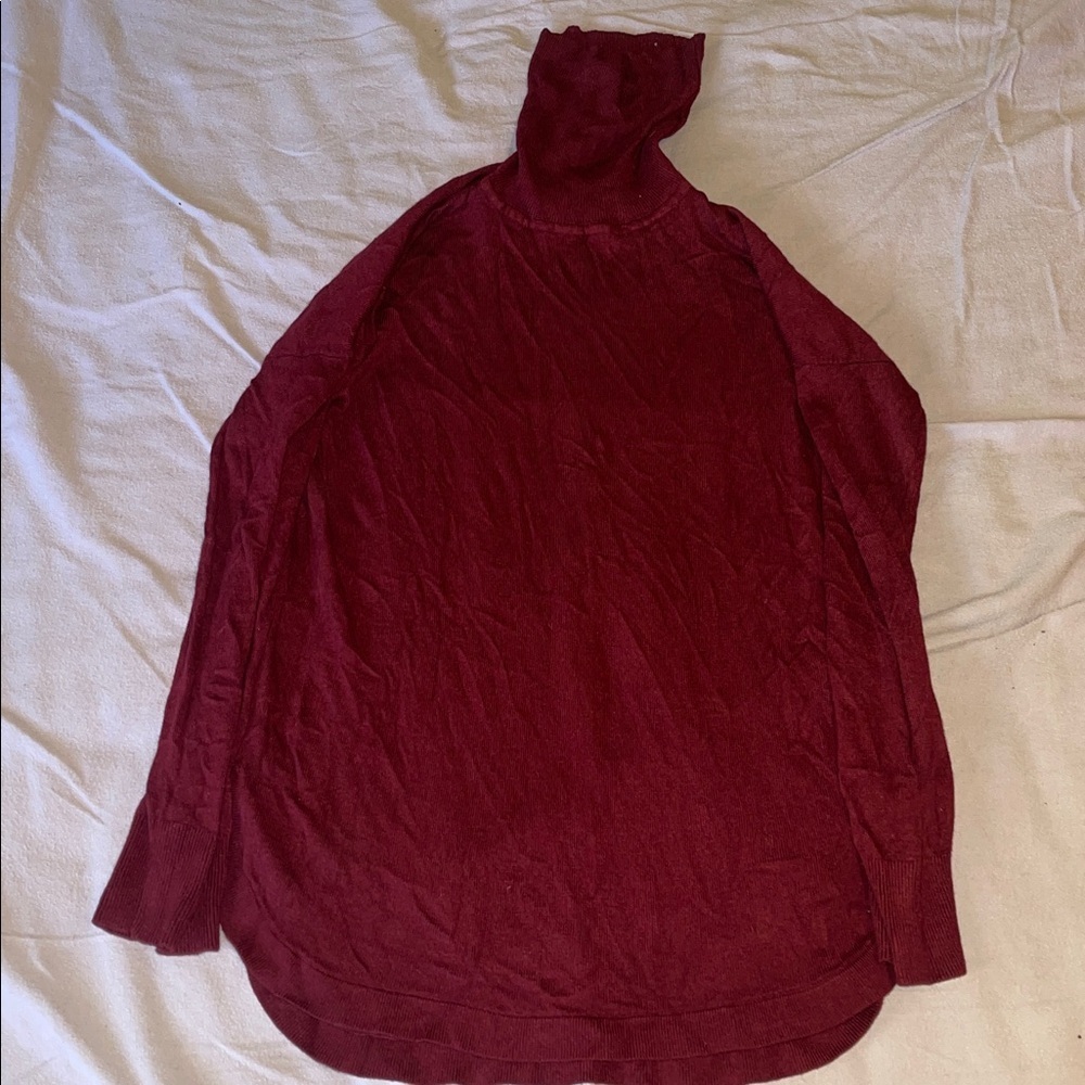 Pink Rose Maroon Knit turtle neck Sweater